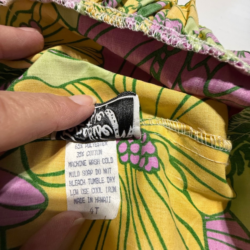 Vintage Paradise Style Hawaii Toddler 4T Floral Hawaiian Shorts Set Top Set - Picture 6 of 7
